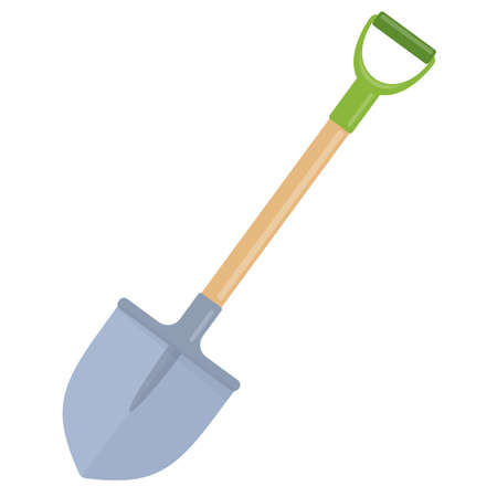 Garden shovel flat icon, colorful illustration. Vectorのイラスト素材