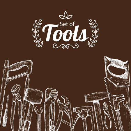 Repair tools sketch icons, decorative illustration Vectorのイラスト素材