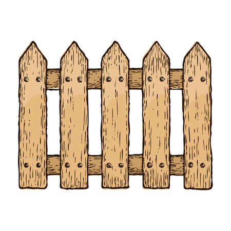 Farming wooden fenceのイラスト素材