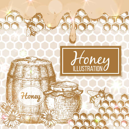 Sketch honey illustrationのイラスト素材