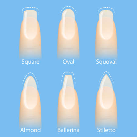 Set of nails shapesのイラスト素材