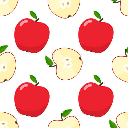 Seamless pattern of apples, cartoon illustration. Vectorのイラスト素材