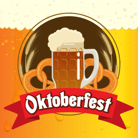 Oktoberfest illustration for the German autumn beer festival. Vectorのイラスト素材