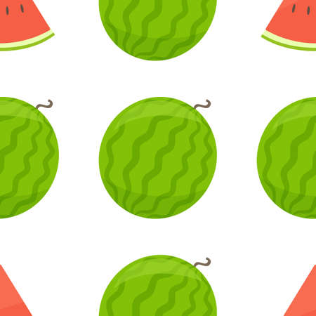 Seamless pattern of watermelon, cartoon illustration. Vectorのイラスト素材