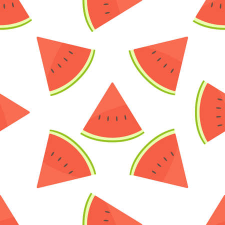 Seamless pattern of watermelon, cartoon illustration. Vectorのイラスト素材