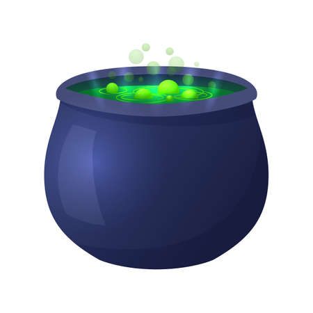 Witch cauldron with potionのイラスト素材
