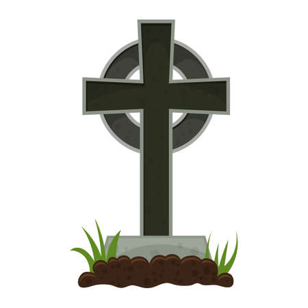 Grave with a crossのイラスト素材