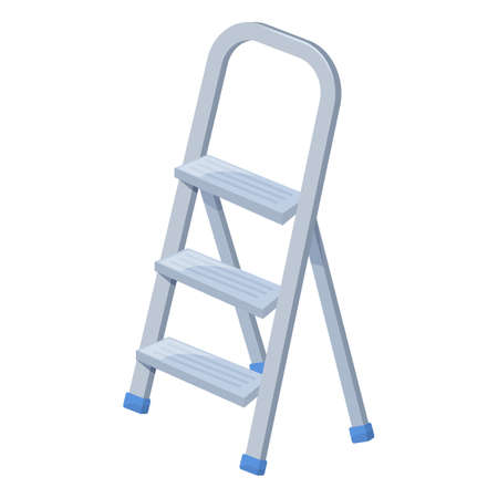 Stepladder on white background, cartoon illustration of repair tool. Vectorのイラスト素材