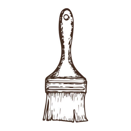 Paint brush on white background, cartoon illustration of repair tool. Vectorのイラスト素材