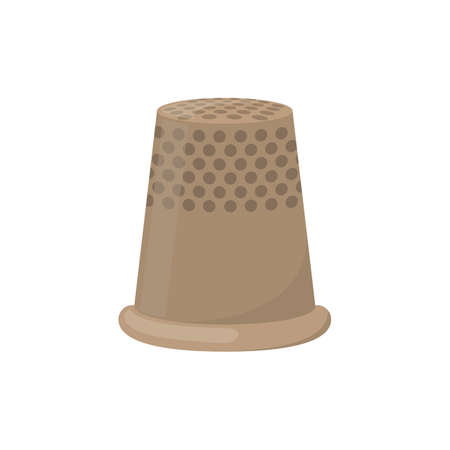 Thimble for sewing, cartoon illustration of accessory for sewing. Vectorのイラスト素材