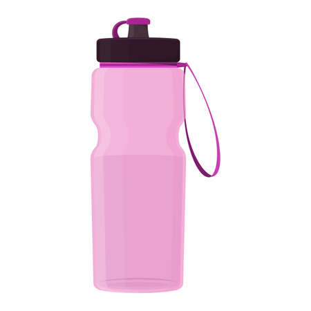 Fitness water bottle, cartoon illustration of gym equipment for home exercise. Vectorのイラスト素材