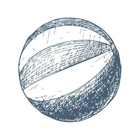 Heavy medicine ball, cartoon illustration of gym equipment for home exercise. Vectorのイラスト素材