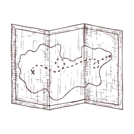 Map for camping cartoon sketch illustrationのイラスト素材