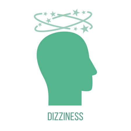 Icon of common symptom of panic disorder - dizziness. Vectorのイラスト素材