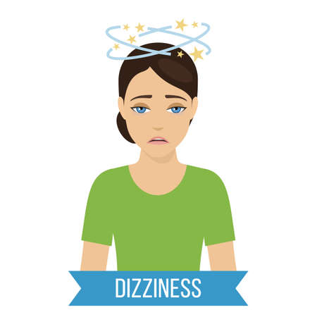 Common symptom of panic disorder - dizziness. Vectorのイラスト素材
