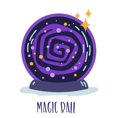 Magic witchcraft element - Magic ball with sparkles. Vectorのイラスト素材
