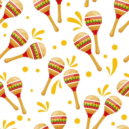 Seamless pattern of Mexican traditional maracas. Vectorのイラスト素材