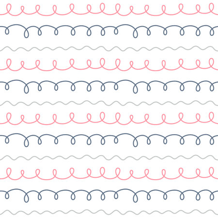 Hand drawn seamless doodle background with loops. Vectorのイラスト素材