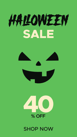 Happy Halloween promo sale template for Social Media stories. Vectorのイラスト素材