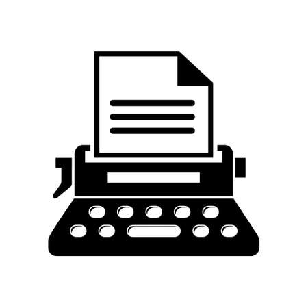 write secretarial machine iconのイラスト素材
