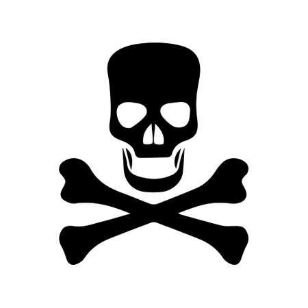 Black skull and cross-bones - sign of dangerのイラスト素材