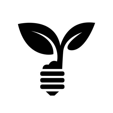 green eco energy concept, plant growing inside the light bulbのイラスト素材