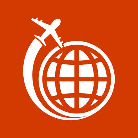 Airplane icon around the worldのイラスト素材