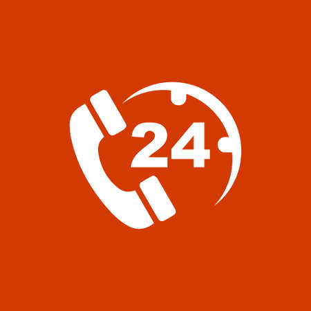 Support icon. 24 / 7  Call centerのイラスト素材