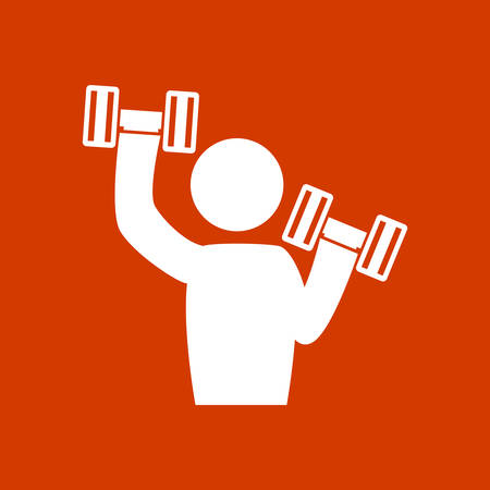 dumbbell lifting buttonのイラスト素材