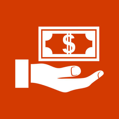 dollar in hand  iconのイラスト素材