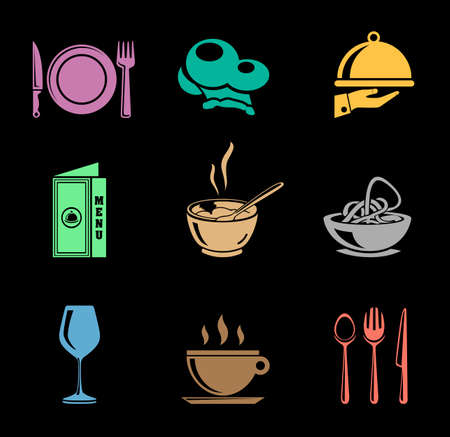 restaurant icons setのイラスト素材