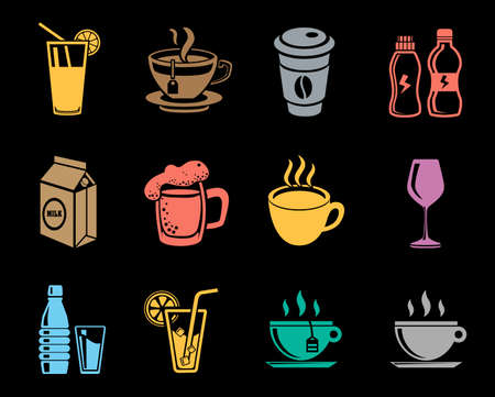 Drinks icons set Vector illustration.のイラスト素材