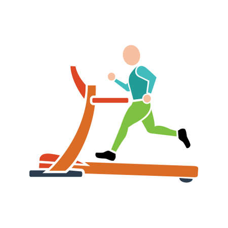 treadmill icon, fitness, exercise, gym icon - vector training machineのイラスト素材