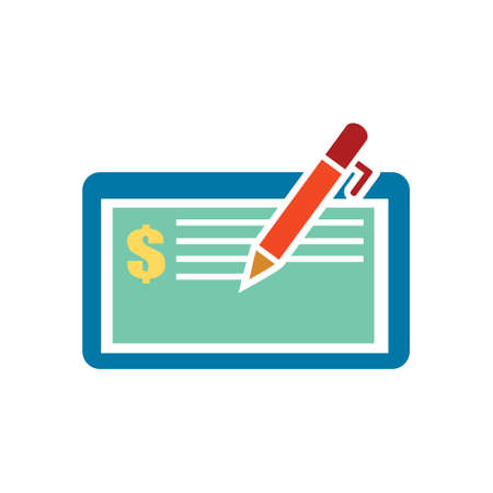 bank cheque, cheque voucher - bank iconのイラスト素材