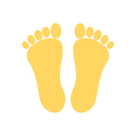 vector footprint illustration - human foot print symbol, feet silhouette isolatedのイラスト素材