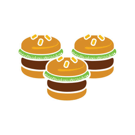 Hamburger icon - vector fast food sign symbol, vector food meal - burger sandwichのイラスト素材