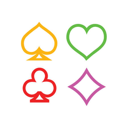 vector playing cards symbols, poker cards symbols vectorのイラスト素材