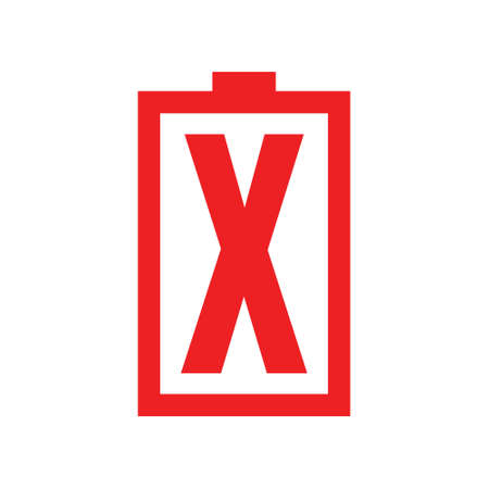Battery low icon, energy symbol, battery charge