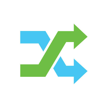 shuffling icon, change order, random sign - vector music symbolのイラスト素材