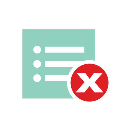 Remove document icon - vector document illustration with Remove markのイラスト素材