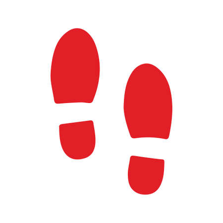 vector shoe footprint illustration - human foot print symbol, feet silhouette isolated