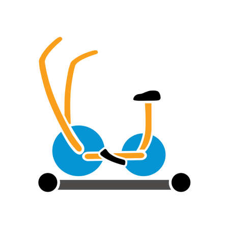 Fitness sports icon - indoor cycling, body training exercise for healthy lifestyle activityのイラスト素材