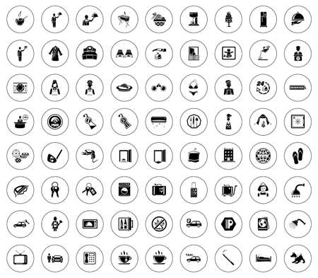 Hotel icons illustrationのイラスト素材