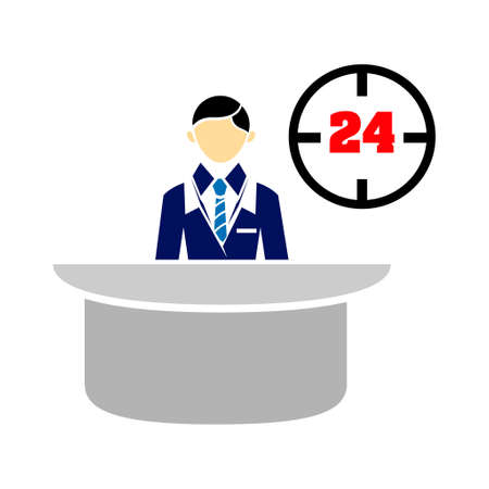 reception desk icon illustrationのイラスト素材