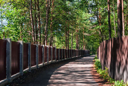 Trail in holiday villageの写真素材