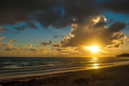 A beautiful sunrise on the Atlantic coastの写真素材