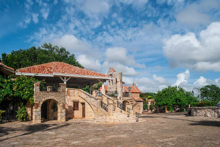 Street in the town of painters Altos de Chavon in the Dominican Republicの写真素材
