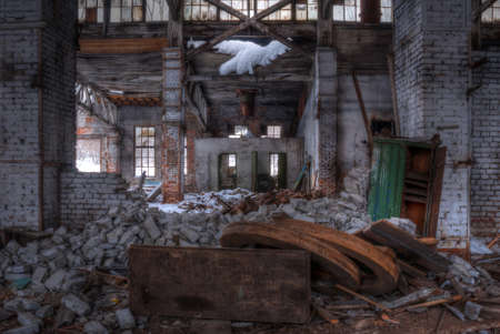 Dilapidated workshop of the abandoned factoryの写真素材