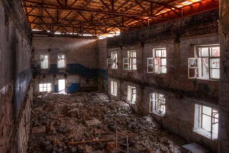 Dilapidated workshop of the abandoned factoryの写真素材