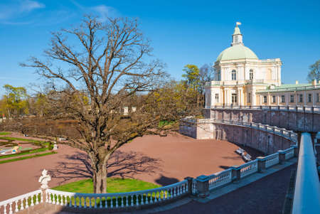 Lomonosov, Leningrad Oblastt, Russia - May 10, 2015: Forecourt of Bolshoy Menshikovskiy palace. Located in Oranienbaum park on the shore of Gulf of Finlandのeditorial素材